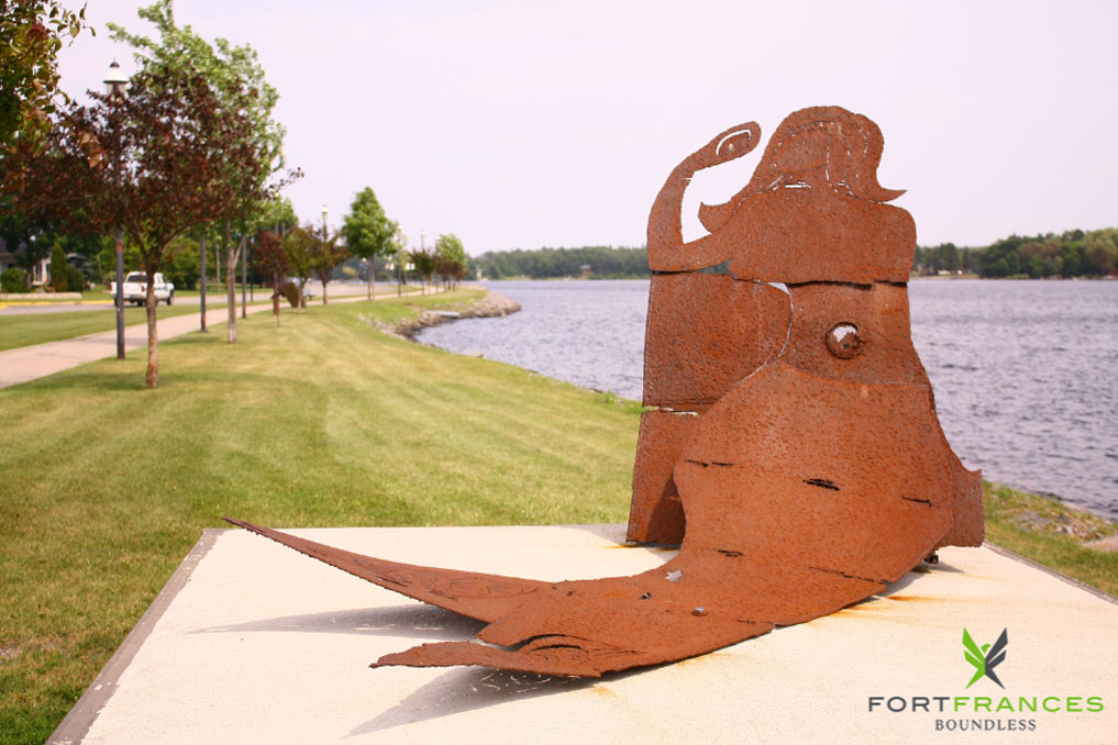 The Mermaid on Rainy Lake, sculpture on LaVerendrye Parkway in Fort Frances