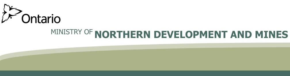 Ministry of Northern Development and Mines banner logo